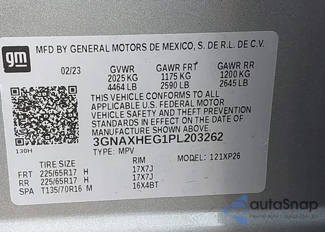 2023 Chevrolet Equinox Fwd Ls from USA, damaged, VIN 3GNAXHEG1PL203262